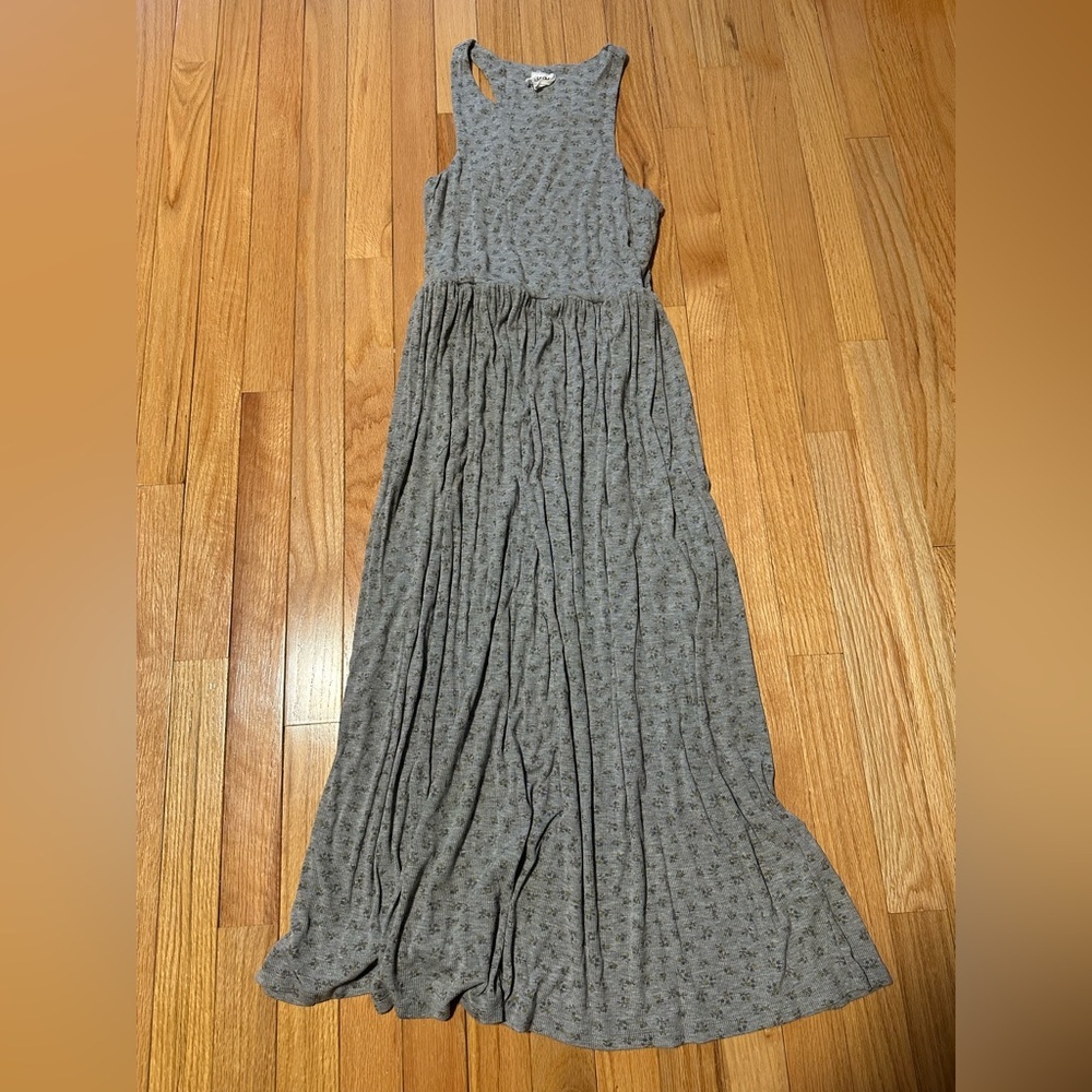 DRA Sleeveless Gray Floral Pattern Maxi Dress Size XS